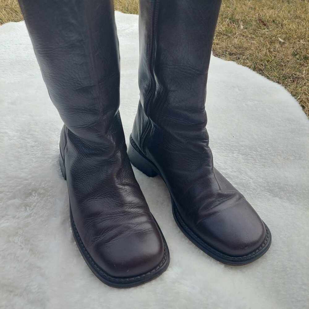 J CREW all leather chocolate brown booties